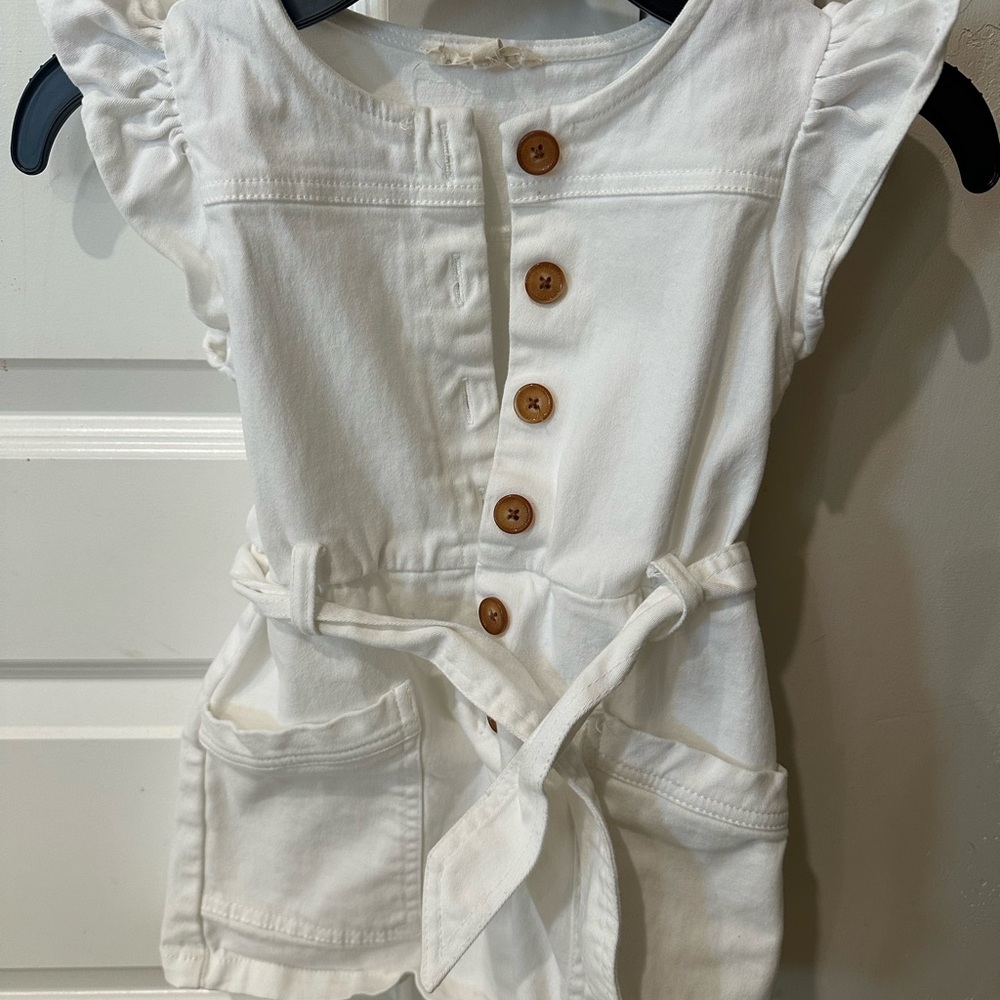 Copper Key White Buttoned girls dress